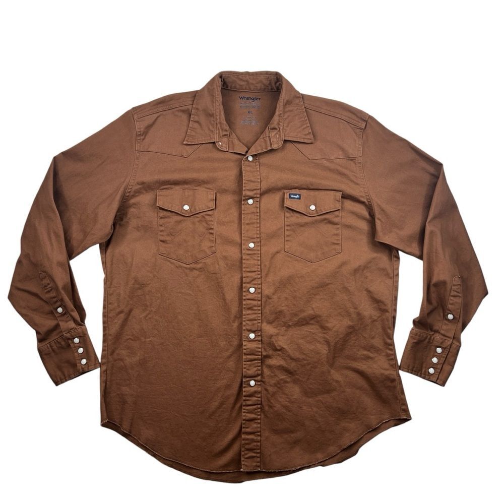 Wrangler Men's Advance Comfort Workshirt Long Sleeve Spread Collar Size XL
